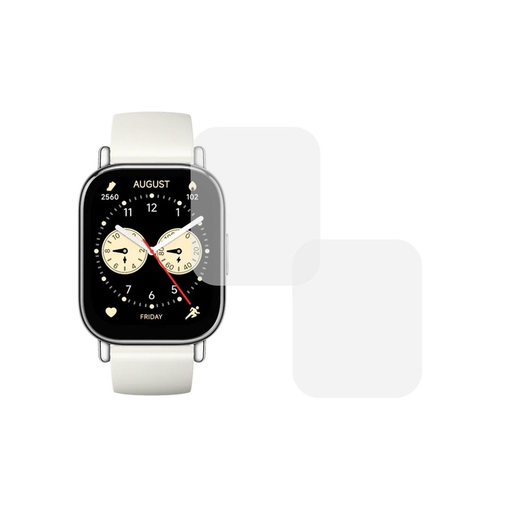 Комплект от 2 фолиа, съвместими с Xiaomi Redmi Watch 5 Lite, Commando Shield Full Glue, Възобновяем хидрогел силикон, Anti-shock и против счупване, SlimLine NanoShield, Transparent
