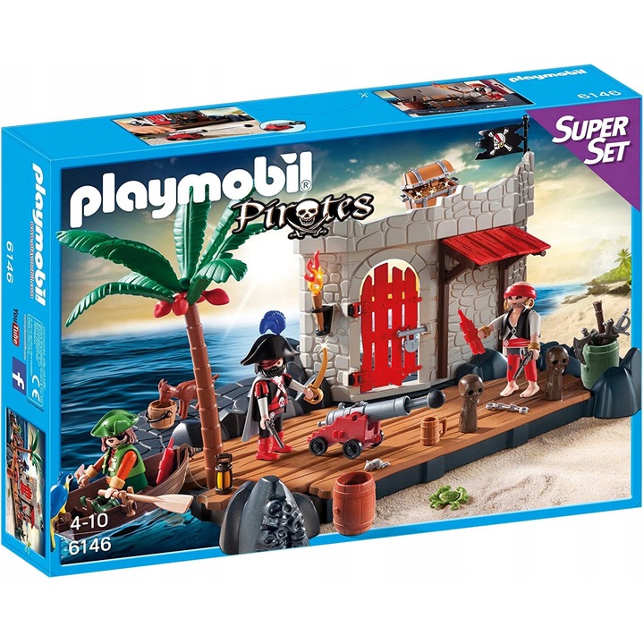 Set de constructie, Playmobil, 122 elemente, 33x7,5 cm, 3 figurine, multicolor