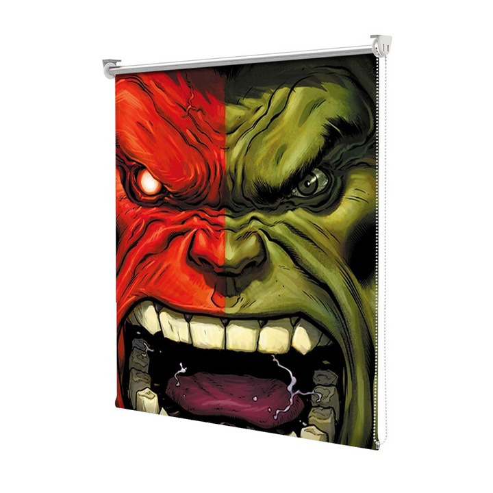 Rolete Art Shade Multicolore tip Jaluzele cu Rulou si sistem inclus Red Hulk vs Green Hulk Decoratiuni, Latime 85 cm x Inaltime 250 cm