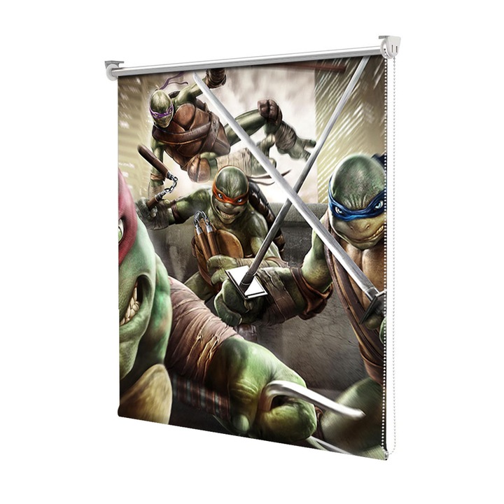 Rolete Art Shade Multicolore tip Jaluzele cu Rulou si sistem inclus Testoasele Ninja la atac Decoratiuni, Latime 105 cm x Inaltime 190 cm