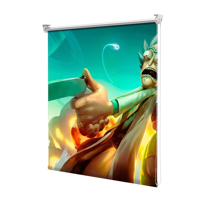 Rolete Art Shade Multicolore tip Jaluzele cu Rulou si sistem inclus Rick si Morty Wallpaper Decoratiuni, Latime 85 cm x Inaltime 250 cm