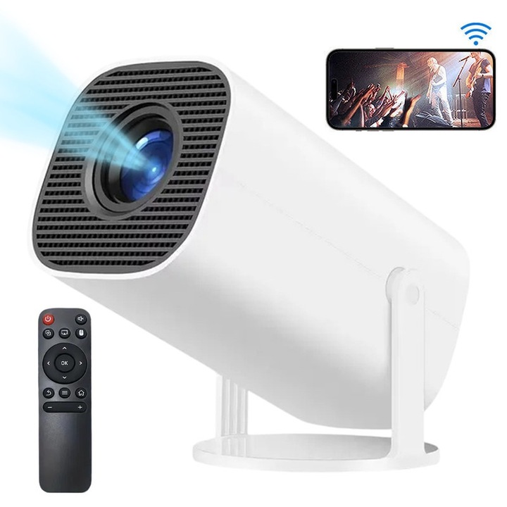 Преносим видео проектор, 1080P, Android 12.0, 5G Wi-Fi, автоматичен коректор, 30-200 инча