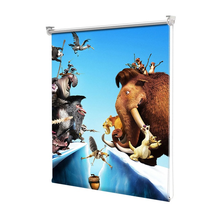 Rolete Art Shade Multicolore tip Jaluzele cu Rulou si sistem inclus Ice Age Continental Drift Decoratiuni, Latime 105 cm x Inaltime 190 cm