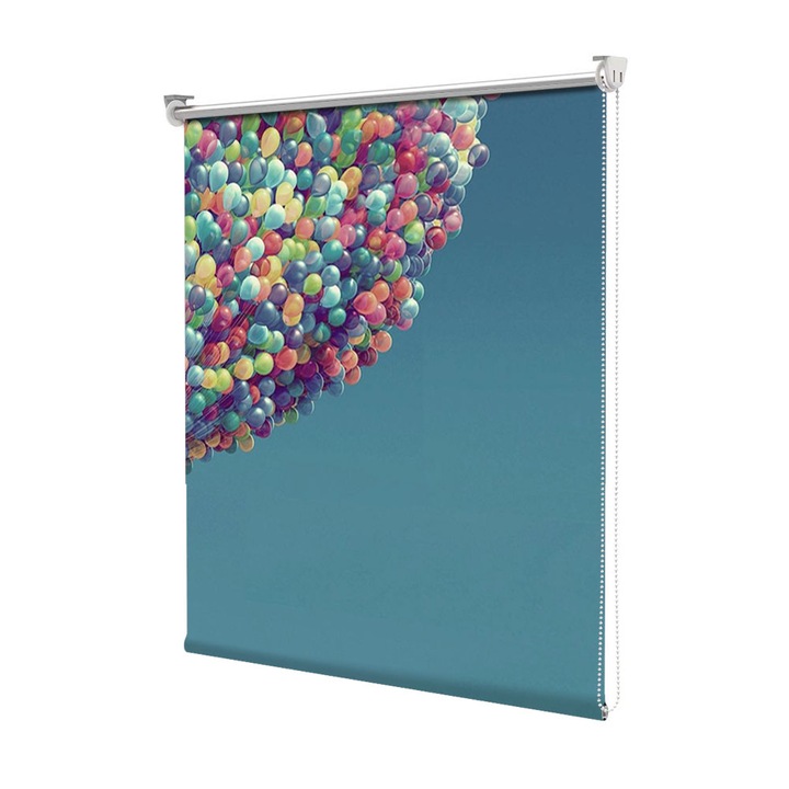 Rolete Art Shade Multicolore tip Jaluzele cu Rulou si sistem inclus Casa si mii de baloane colorate Decoratiuni, Latime 70 cm x Inaltime 250 cm