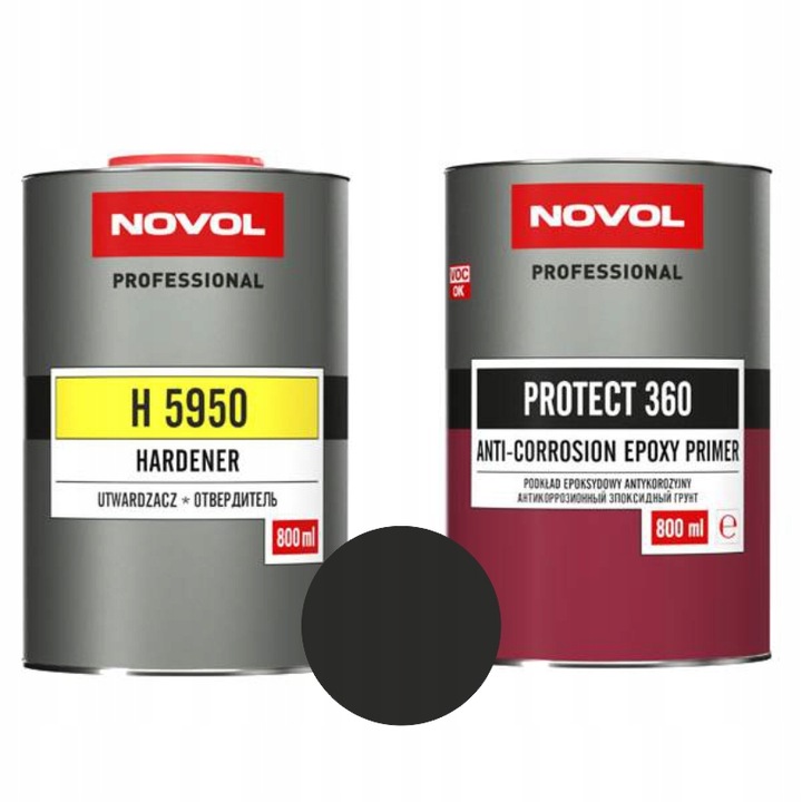 Primer si Intaritor, Novol, Protect 360, anticoroziv, 0,8l, negru