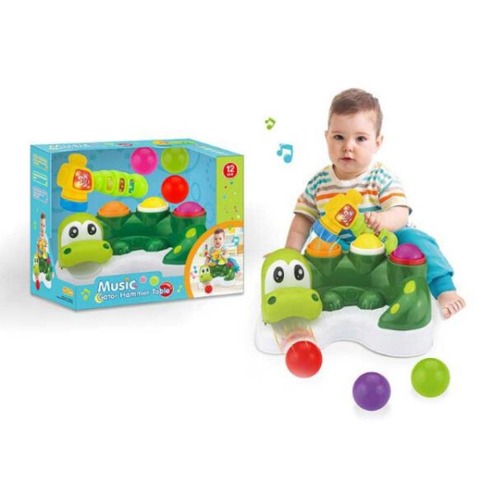 Crocodil interactiv cu lumini si sunete, NASZEDZIECI, 30x24x20cm, multicolor