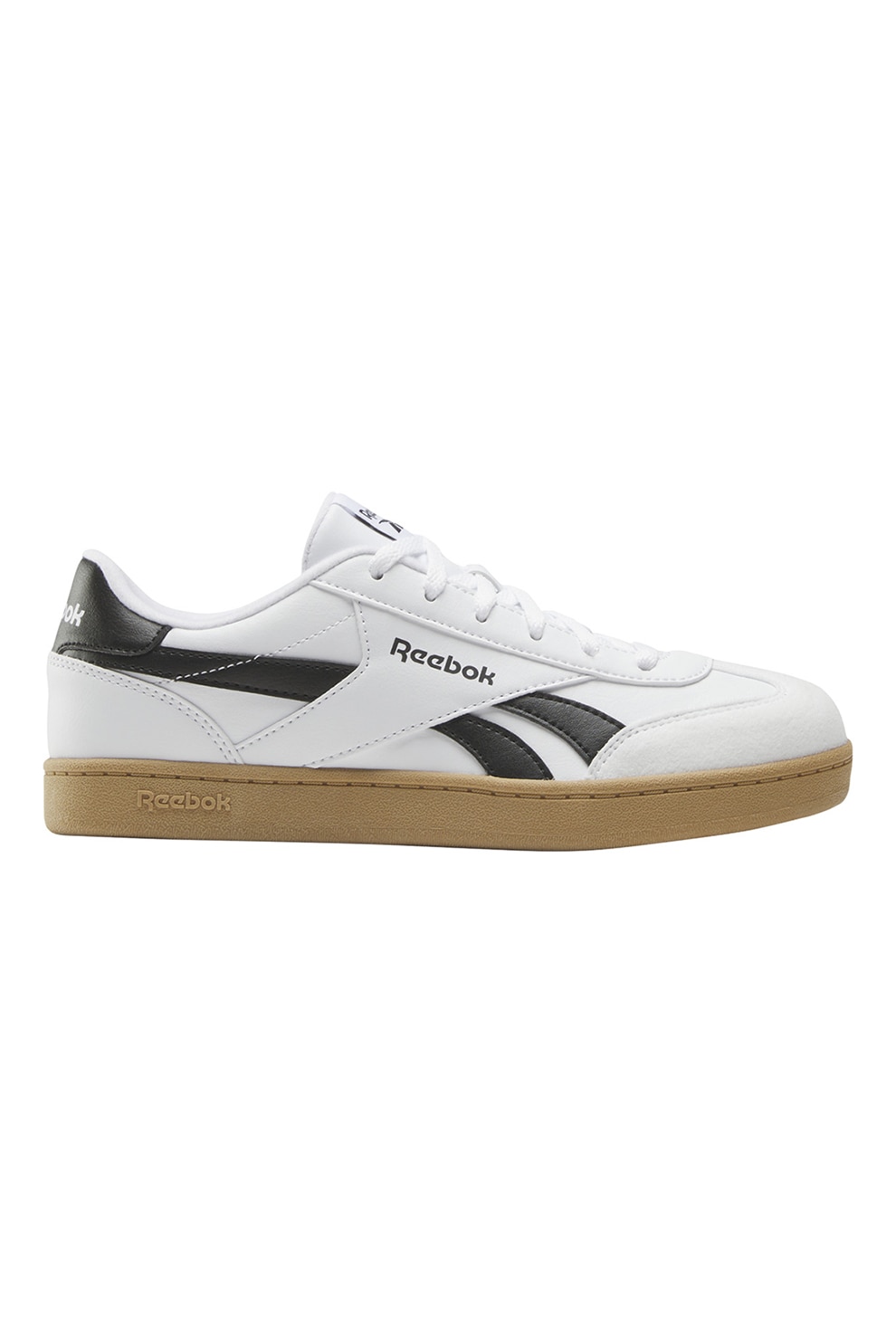 Reebok, Pantofi din piele ecologica pentru tenis Smash Edge, Negru, Alb optic, 35 EU