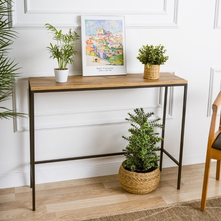 Consola Megapap, atlantic pine, 100x30x80cm, 18mm, metal