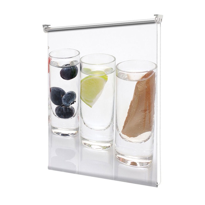 Rolete Art Shade Multicolore tip Jaluzele cu Rulou si sistem inclus Paharele shot-uri cu fructe diferite Decoratiuni, Latime 150 cm x Inaltime 130 cm