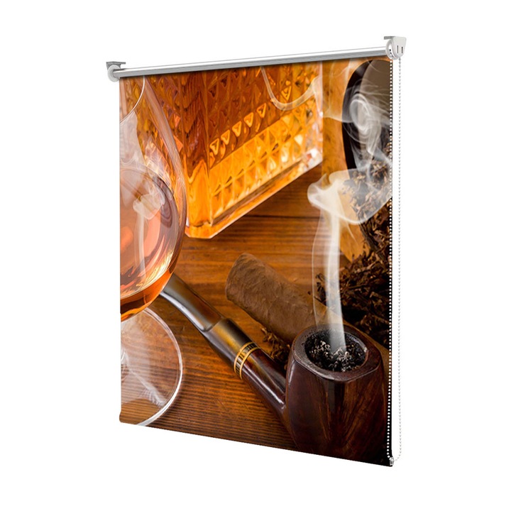 Rolete Art Shade Multicolore tip Jaluzele cu Rulou si sistem inclus Pahar si pipa aprinsa Decoratiuni, Latime 150 cm x Inaltime 130 cm