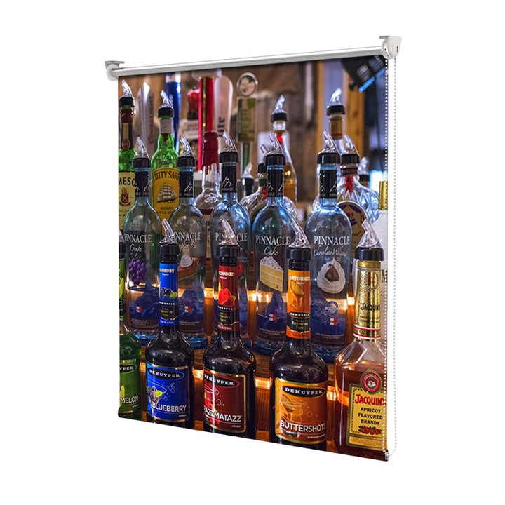 Rolete Art Shade Multicolore tip Jaluzele cu Rulou si sistem inclus Sticle pe nivele in bar Decoratiuni, Latime 70 cm x Inaltime 190 cm