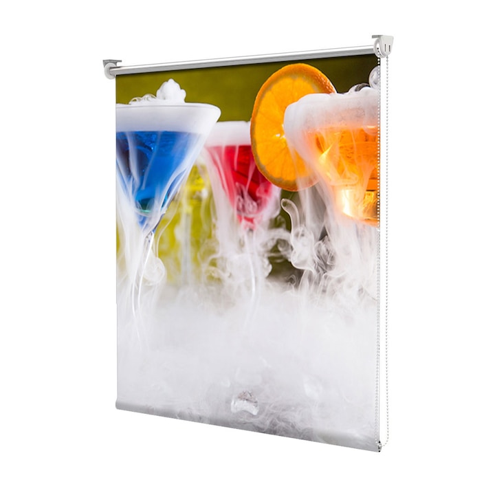Rolete Art Shade Multicolore tip Jaluzele cu Rulou si sistem inclus Pahare si aburi Decoratiuni, Latime 150 cm x Inaltime 130 cm