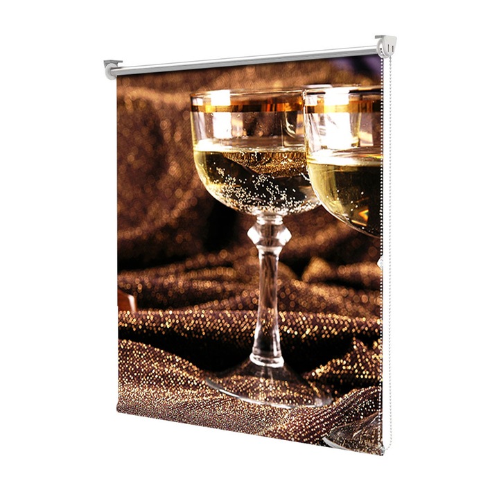 Rolete Art Shade Multicolore tip Jaluzele cu Rulou si sistem inclus Ceas Decoratiuni, Latime 150 cm x Inaltime 130 cm