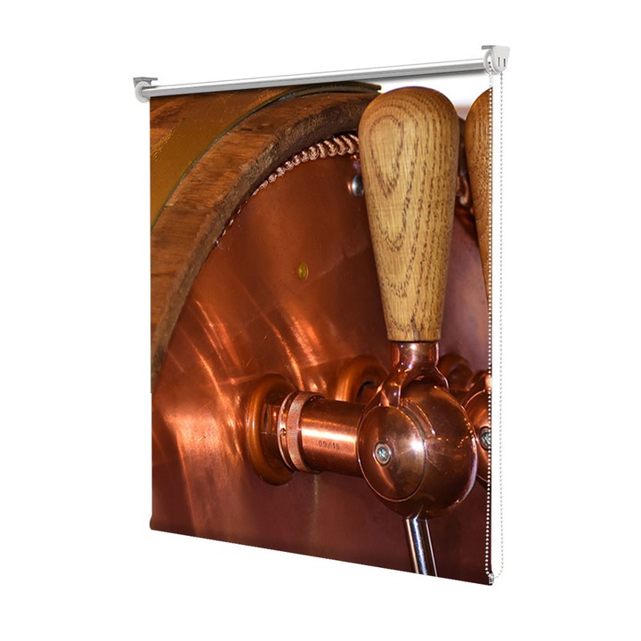 Rolete Art Shade Multicolore tip Jaluzele cu Rulou si sistem inclus Detaliu draft cu manere de lemn Decoratiuni, Latime 55 cm x Inaltime 190 cm