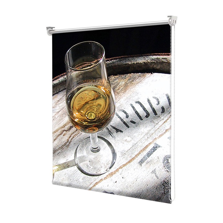 Rolete Art Shade Multicolore tip Jaluzele cu Rulou si sistem inclus Pahar alcool pe butoi Decoratiuni, Latime 150 cm x Inaltime 130 cm