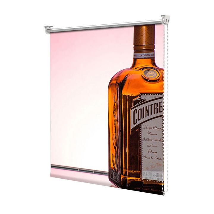 Rolete Art Shade Multicolore tip Jaluzele cu Rulou si sistem inclus Sticla portocalie pe fundal roz Decoratiuni, Latime 150 cm x Inaltime 130 cm