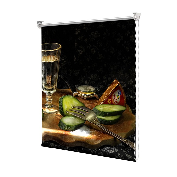 Rolete Art Shade Multicolore tip Jaluzele cu Rulou si sistem inclus Gustare cu castraveti Decoratiuni, Latime 150 cm x Inaltime 130 cm
