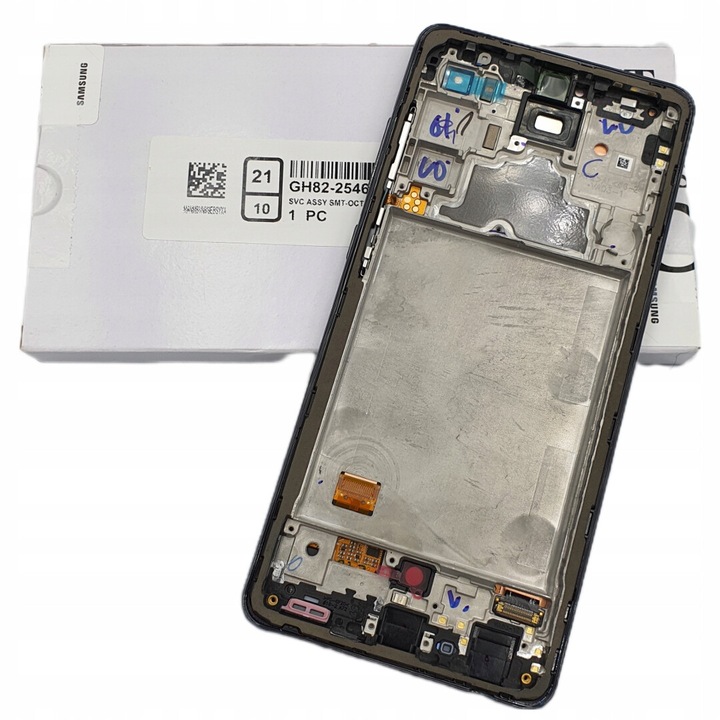 Оригинален дисплей за Samsung A72, черен, пълен комплект с тъчскрийн и рамка