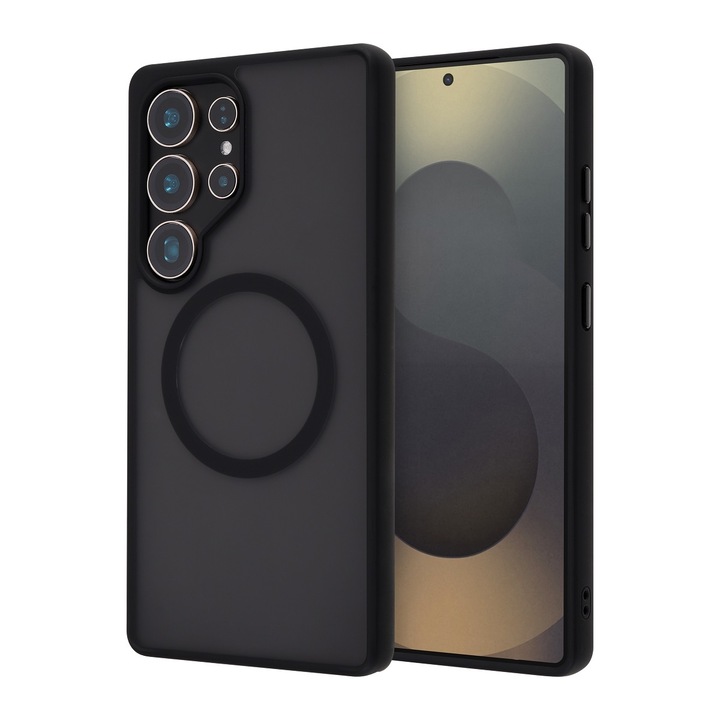 Carcasa Protectie Spate Cellara Colectia Shade Magsafe Compatibil Cu Samsung Galaxy S25 Ultra 5G - Negru