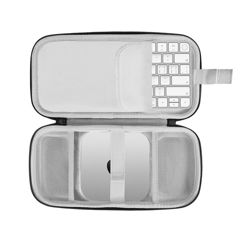 Carcasa de protectie pentru tableta PC, Mac Mini M4/M4pro, stocare pentru tastatura gazda si mouse, EVA, rezistenta la zgarieturi si uzura, rezistenta la impact, alba