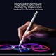 Stylus toll, Mingzhi®, ceruza Apple iPad tablethez 2018-2025, professzionális, kapacitív, karcolásgátló tollak, késleltetés nélkül, gyorstöltés, mágneses, alumínium, USB-C, fehér