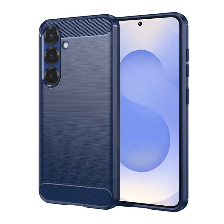 Samsung Galaxy S25 tok - Techsuit Carbon Silicone - kék