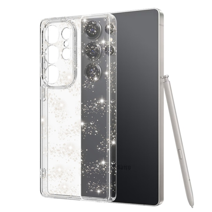 Husa pentru Samsung Galaxy S25 Ultra - Techsuit SparkleSkin Series - Clear