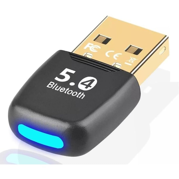Безжичен адаптер, Inhwatek®, Bluetooth 5.4, високоскоростен USB, бърз трансфер, BR+EDR/BLE, за компютър/лаптоп, слушалки, клавиатура, мишка, Bluetooth стерео, съвместим с Windows 11/10/8.1/7, черен