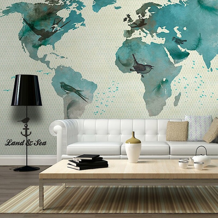 Fotótapéta - Madár mintás világtérkép 350x270