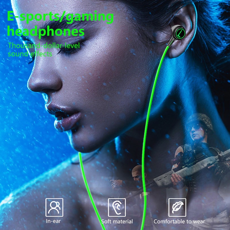 Casti In-Ear, KINSI, Comenzi pe fir pentru apeluri/volum, Design Ergonomic si Confortabil, lungime 1.2m, Type-C, Verde