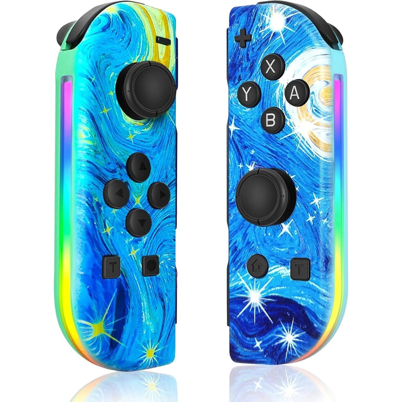 Set gamepad, LED, RGB, Compatibile cu Nintendo Switch, Albastru
