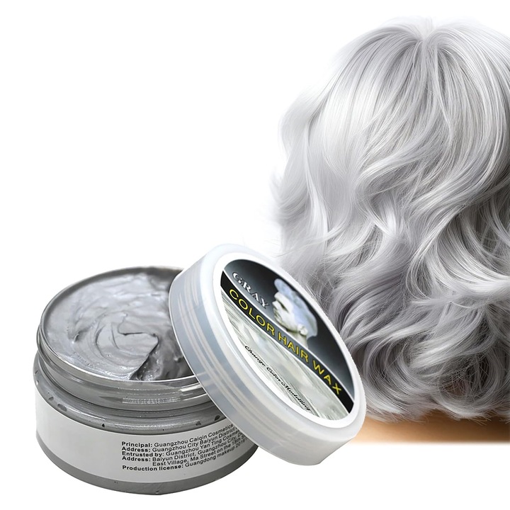 Ceara de par Coloranta, SINBINTA, Ceara de par Nuantatoare, 120g, Nuanta temporara, Fixare de lunga durata, Fixare medie, Aspect natural, Trendy color, Usor de colorat si indepartat, Pentru orice tip de par, Gri