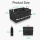 Organizator Portbagaj Auto, SINBINTA, Organizator Portbagaj Pliabil Tip Geanta, 3 compartimente, 2 plasa laterala, Capacitate 55L, Cu spatiu mare de depozitare, Cu banda reflectorizanta si velcro, Cu manere din aluminiu, Oxford, 60x35x30cm, Negru