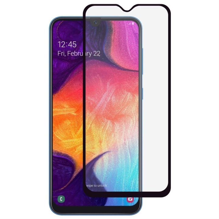 Folie Sticla Samsung Galaxy A50, Full Glue, Negru
