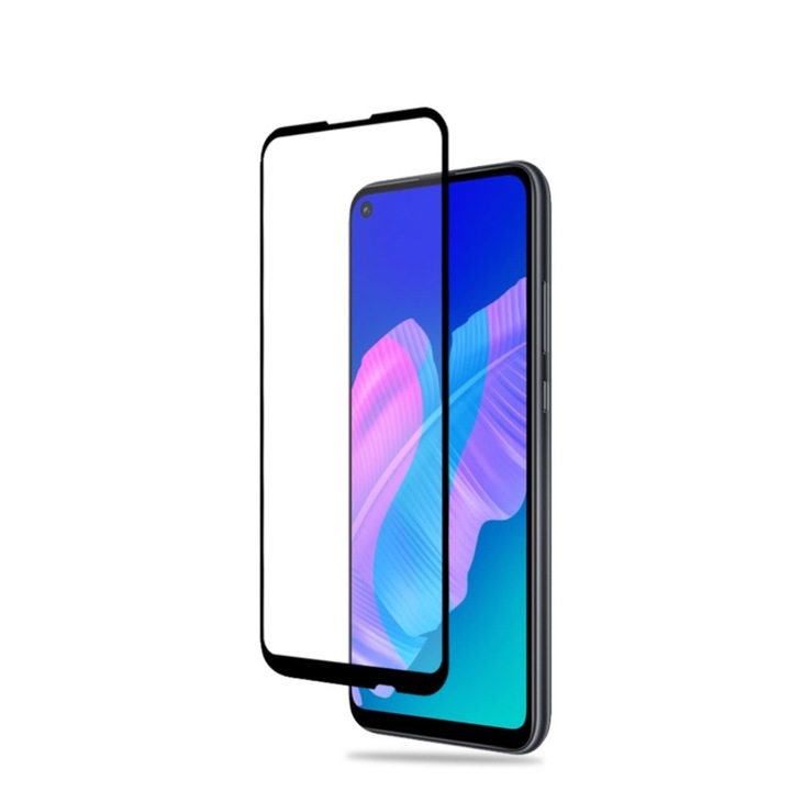 Folie Sticla compatibila pentru Huawei Y7P 2020, Gold Market®, 111D, Fata, Negru