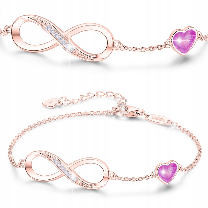 Bratara Dama, Larezo, Argint Veritabil 925, Lungime 20 cm, Greutate 2 g, Antialergic, Lustruit Manual, Pentru Femei, Fara Nichel, Decorat Cu Cristale Zirconiu, Aspect Lucios, Set Cu Cutie Cadou Si Certificat De Calitate, BR008-R, Auriu