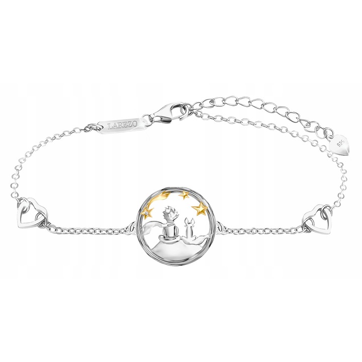 Bratara Dama, Larezo, Argint Veritabil 925, Lungime 19 cm, Greutate 2 g, Antialergic, Lustruit Manual, Pentru Femei, Fara Nichel, Decorat Cu Cristale Zirconiu, Aspect Lucios, Set Cu Cutie Cadou Si Certificat De Calitate, BR014-S, Argintiu