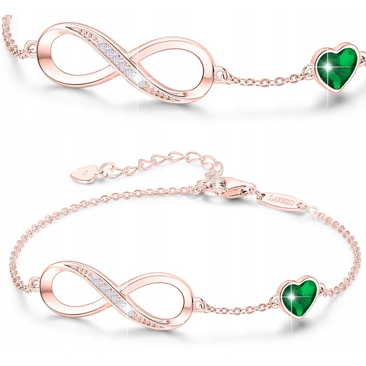 Bratara Dama, Larezo, Argint Veritabil 925, Lungime 20 cm, Greutate 2 g, Antialergic, Lustruit Manual, Pentru Femei, Fara Nichel, Decorat Cu Cristale Zirconiu, Aspect Lucios, Set Cu Cutie Cadou Si Certificat De Calitate, BR016-R, Roz