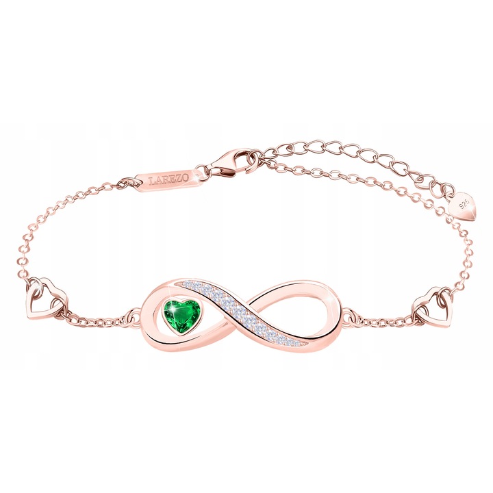 Bratara Dama, Larezo, Argint Veritabil 925, Lungime 20 cm, Greutate 2.1 g, Antialergic, Lustruit Manual, Pentru Femei, Fara Nichel, Decorat Cu Cristale Zirconiu, Aspect Lucios, Set Cu Cutie Cadou Si Certificat De Calitate, BR015-R, Roz