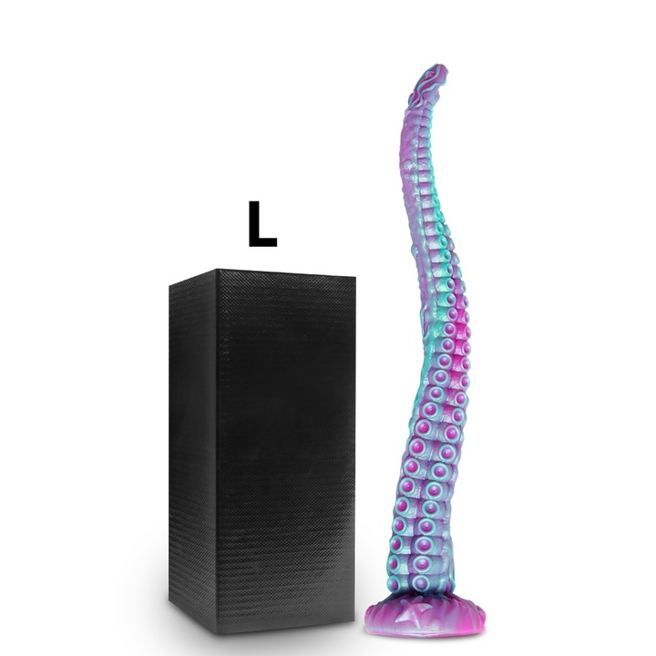 Dop anal de tentacul de caracatita, Fairykiss® jucarie sexuala, Pentru utilizatorii puternici, Silicon lichid moale, Dilatator anal, Ventuza puternica, Impermeabil, Violet, Marimea L