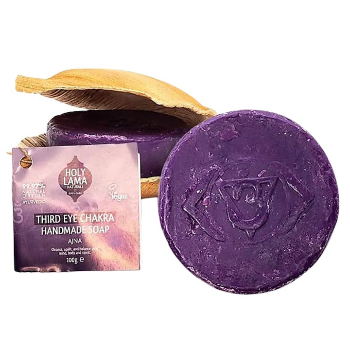 САПУН, ТВЪРД НАТУРАЛЕН ШАМПОАН, СВЕТИ ЛАМА, РЪЧНО ИЗРАБОТЕН, ЧАКРА 6, 100 гр.