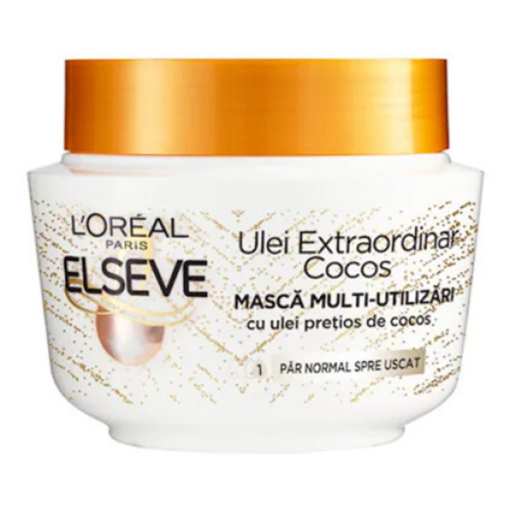 Masca de par L'Oreal Paris Elseve Ulei Extraordinar pentru par normal spre uscat, 300 ml