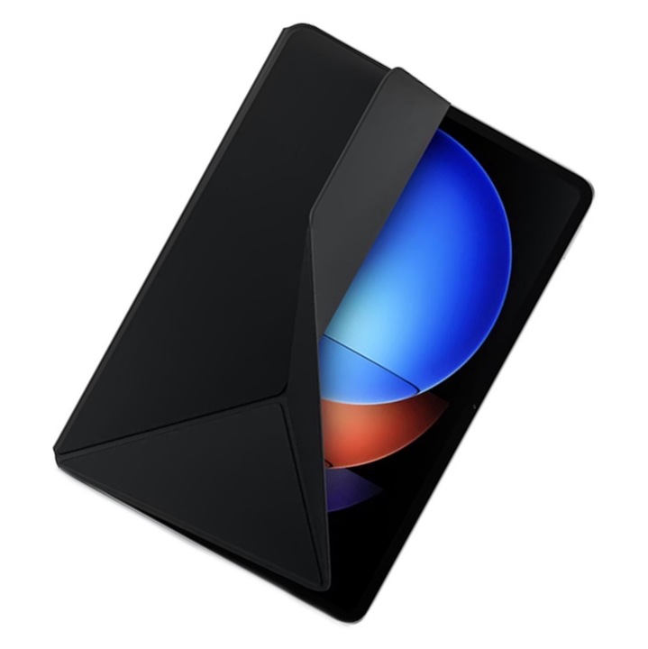 Husa de protectie pentru Xiaomi Pro Cover pentru Pad 6S, Material din piele, anti picatura, fixare magnetica, functie de trezire somn, suport multi unghi, 12,4 inch, negru