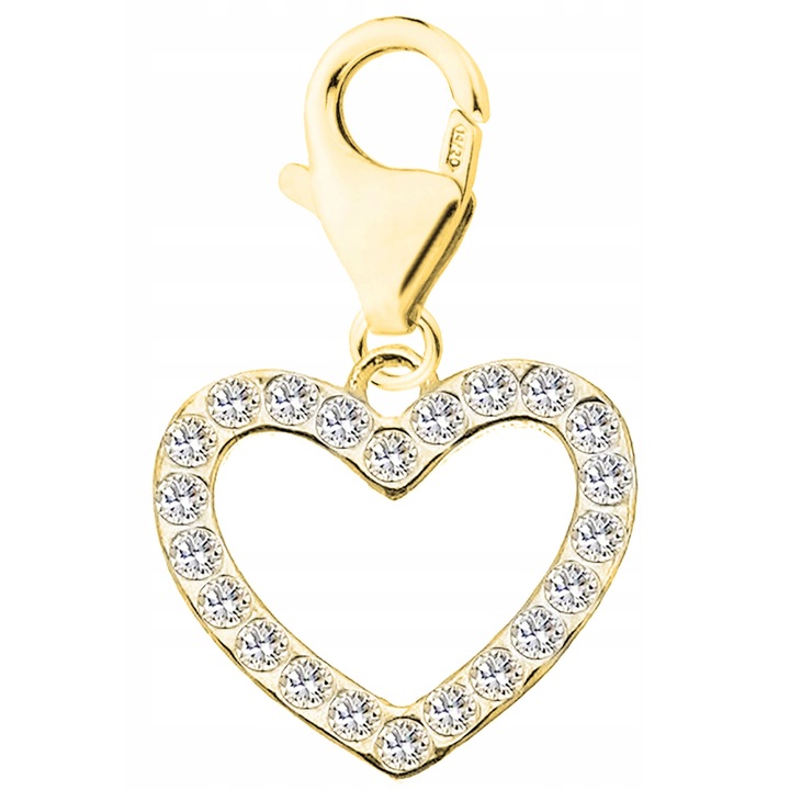 Talisman, Larezo, Zircon szív, 925 ezüst, nőknek, 24 mm, 1 x Talisman, 1 x prémium ékszerdoboz, arany