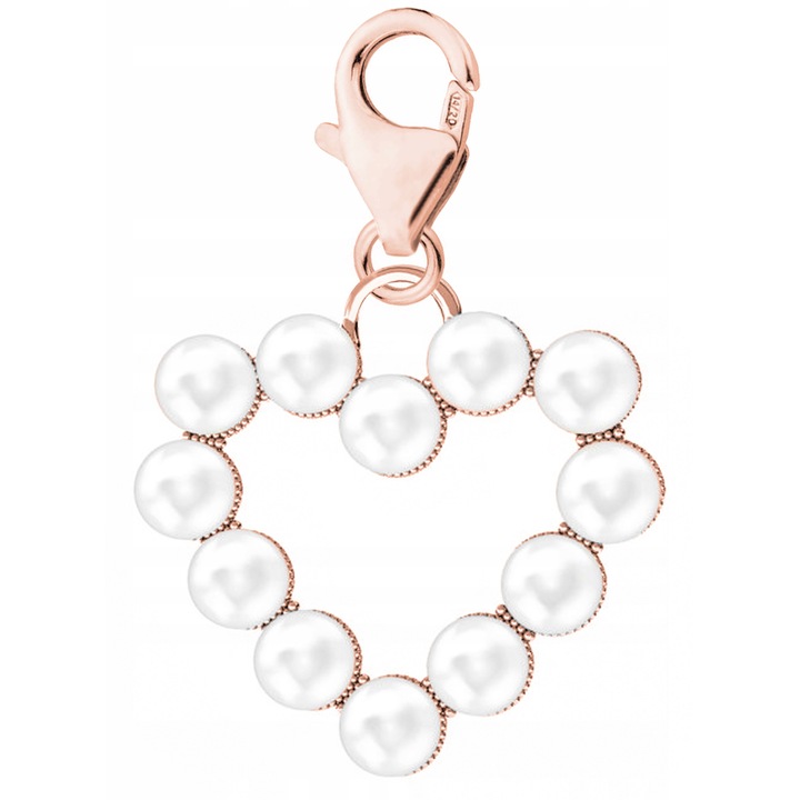 Talisman, Larezo, Inima cu perle, Argint 925, Pentru Femei, 1 X Pandantiv, 1 X Cutie Bijuterie Premimum, Auriu