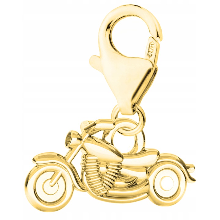Talisman, Larezo, Pandantiv din aur Motocicleta, Argint 925, Pentru Femei, 17 mm, 1 X Pandantiv, 1 X Cutie Bijuterie Premimum, Auriu
