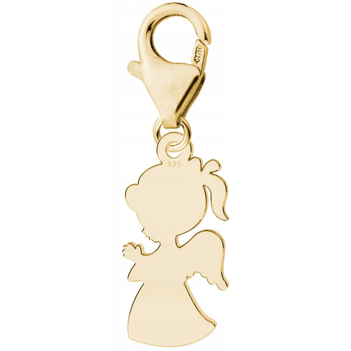 Talisman, Larezo, Pandantiv de aur cu agatat Angel Girl, Argint 925, Pentru Femei, 27 mm, 1 X Pandantiv, 1 X Cutie Bijuterie Premimum, Auriu