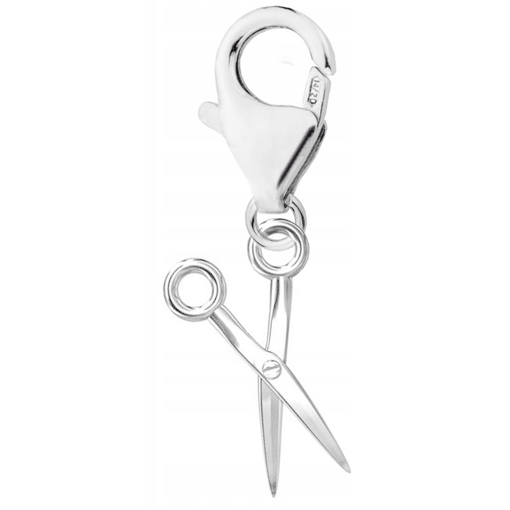 Talisman, Larezo, fodrász olló függő Talisman, 925 ezüst, nőknek, 26 mm, 1 x Talisman, 1 x prémium ékszerdoboz, ezüstszínű