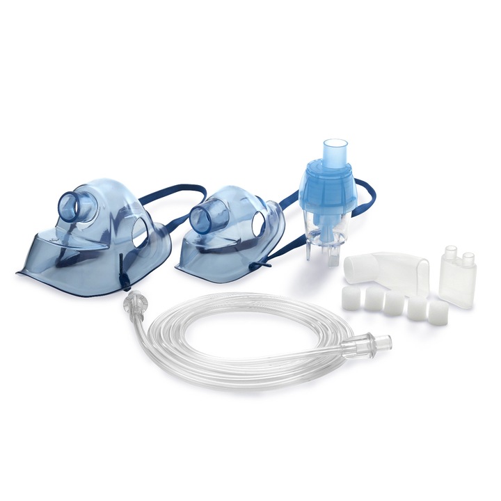 Set accesorii pentru inhalator Omnibus B-SPEED, transparent-albastru