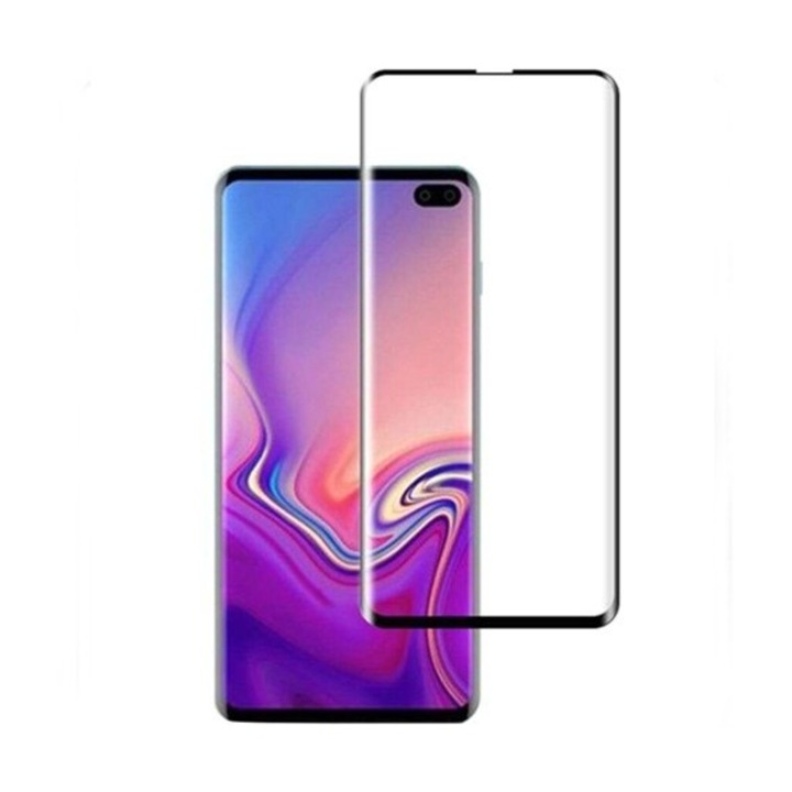 Folie Sticla Curbata Flippy pentru Samsung S10 Plus Full Glue Negru
